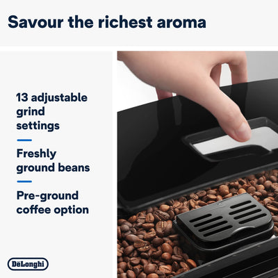 De'Longhi Magnifica S, Automatic Bean to Cup Coffee Machine, Espresso and Cappuccino Maker, ECAM22.110.B, Black